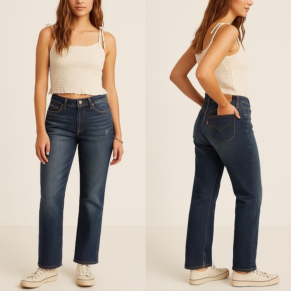 Levi's Denim - Levi’s Classic Straight Leg Jeans Women’s 14M Dark Wash Stretch Denim
